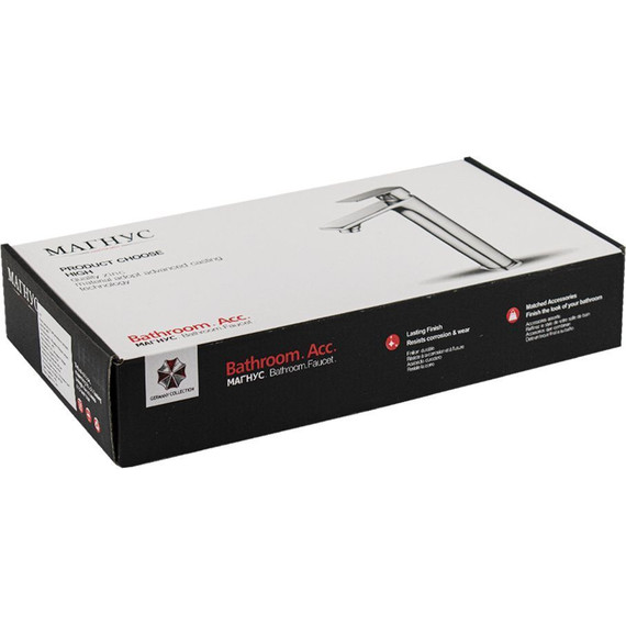 Смеситель для раковины высокий Magnus 8407, золото фото 2