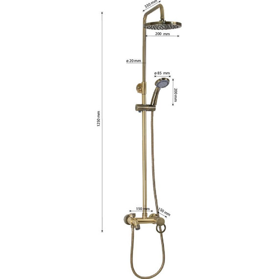 Душевая стойка Brimix 3086, бронза - 8 Душевая стойка Brimix 3086, бронза фото 8