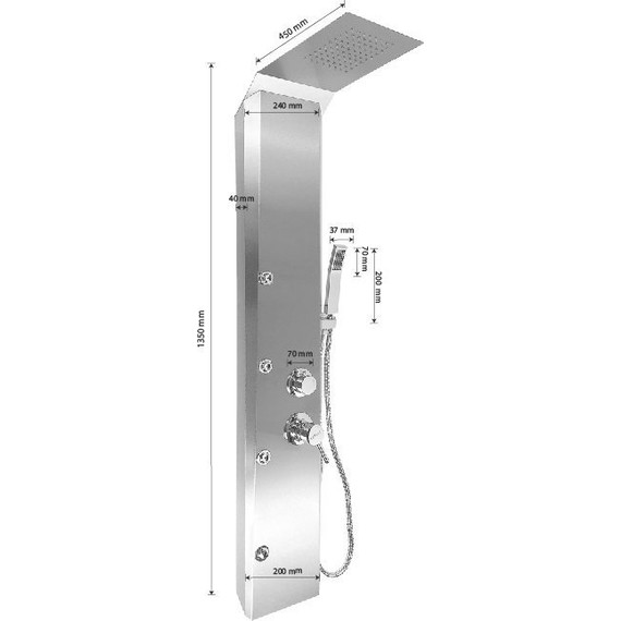 Гидромассажная панель GFmark 5511, сатин фото 10
