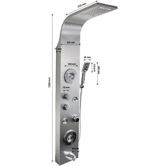 Гидромассажная панель GFmark 5518, сатин - 10 Гидромассажная панель GFmark 5518, сатин фото 10