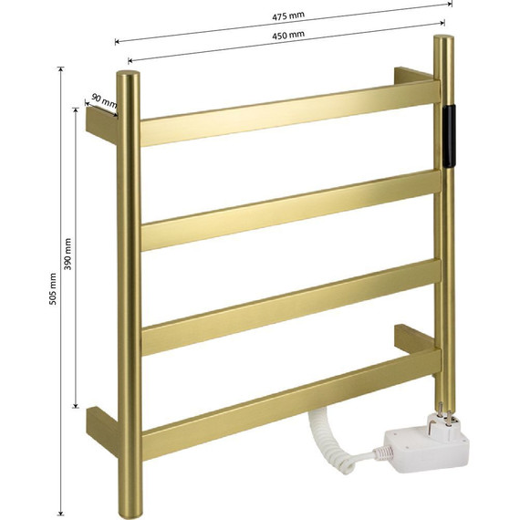 Полотенцесушитель электрический Kraftte П4 450x500 мм 44041, бронза фото 6