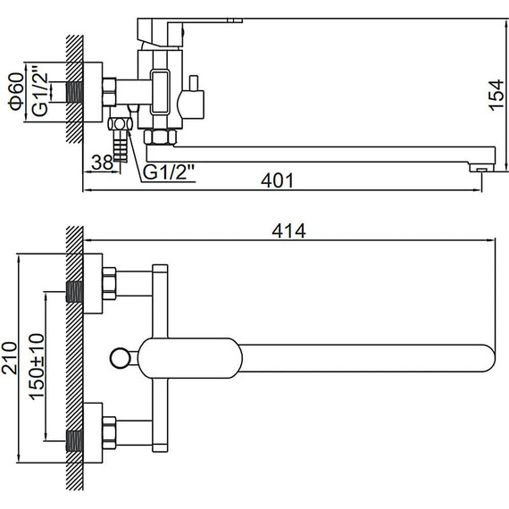 Смеситель для ванны Ledeme L72216 с душевым гарнитуром фото 12