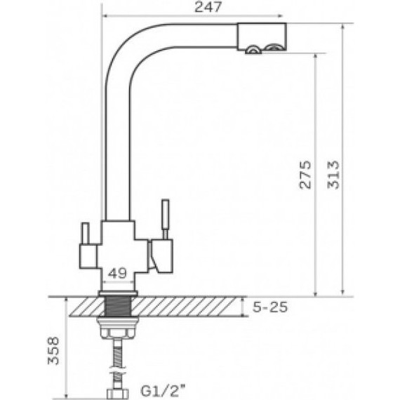 Смеситель для кухни Zerix LR4055-3 фото 3