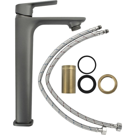 Смеситель для раковины высокий Magnus 8402, графит - 5 Смеситель для раковины высокий Magnus 8402, графит фото 5