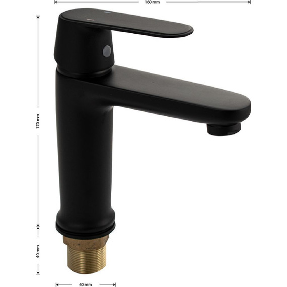 Смеситель для раковины Magnus 8405, чёрный фото 5