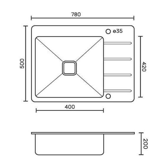 Кухонная мойка Frank Profi 9503 1 мм, чёрное стекло фото 9