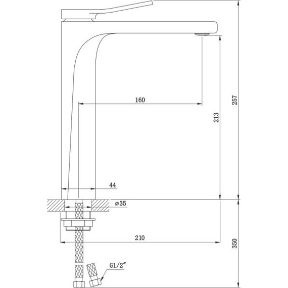 Смеситель для раковины высокий Bronze de Luxe Element EL21GB, матовое золото/черный фото 7
