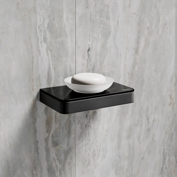 Мыльница Lemark Glass line 9742039, чёрный матовый/чёрное стекло - 2 Мыльница Lemark Glass line 9742039, чёрный матовый/чёрное стекло фото 2