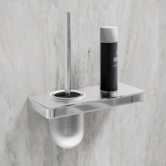 Ёршик для унитаза Lemark Glass line 9761031, хром/белое стекло - 2 Ёршик для унитаза Lemark Glass line 9761031, хром/белое стекло фото 2