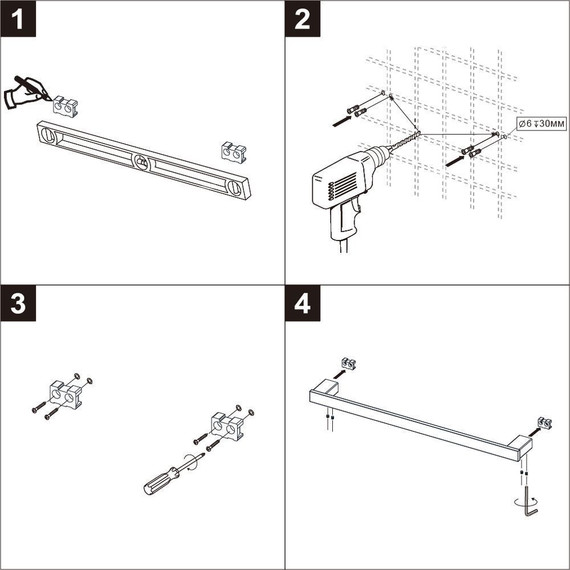 Полотенцедержатель Lemark Smooth line 9786024, графит - 4 Полотенцедержатель Lemark Smooth line 9786024, графит фото 4
