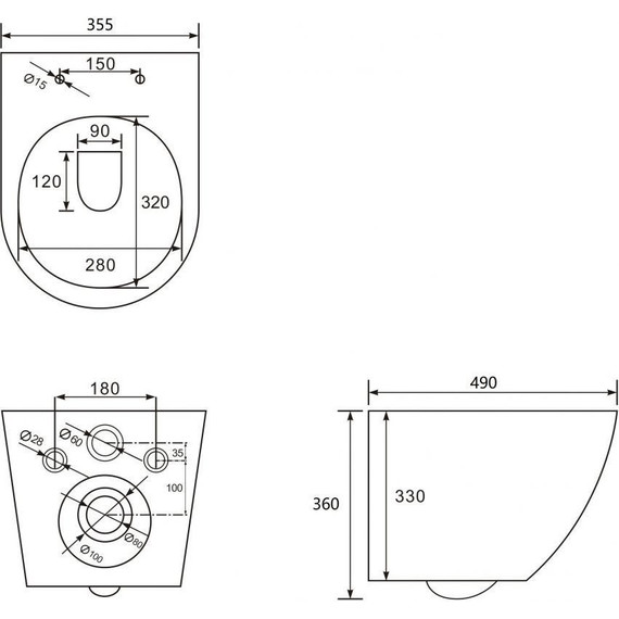 Унитаз подвесной безободковый Abber Bequem AC1100T с тонкой крышкой микролифт (Система смыва торнадо), Цвет производителя: белый - 11 Унитаз подвесной безободковый Abber Bequem AC1100T с тонкой крышкой микролифт (Система смыва торнадо), Цвет производителя: белый фото 11