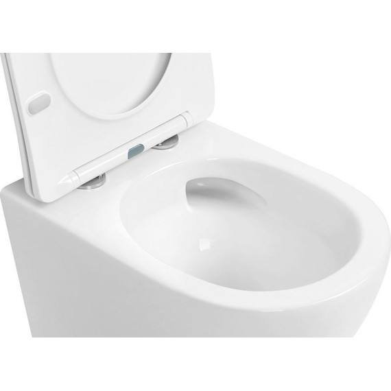 Унитаз подвесной безободковый Abber Bequem AC1100T с тонкой крышкой микролифт (Система смыва торнадо), Цвет производителя: белый - 9 Унитаз подвесной безободковый Abber Bequem AC1100T с тонкой крышкой микролифт (Система смыва торнадо), Цвет производителя: белый фото 9