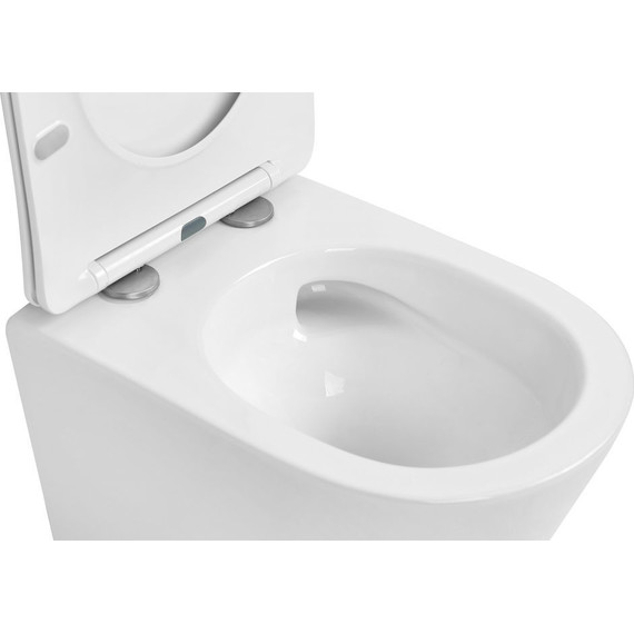 Унитаз подвесной безободковый Abber Bequem AC1102T с тонкой крышкой микролифт (Система смыва торнадо), Цвет производителя: белый - 9 Унитаз подвесной безободковый Abber Bequem AC1102T с тонкой крышкой микролифт (Система смыва торнадо), Цвет производителя: белый фото 9