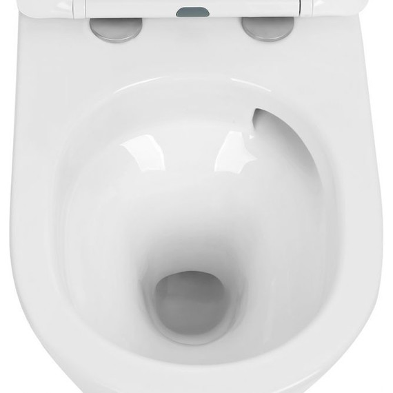 Унитаз подвесной безободковый Abber Bequem AC1102T с тонкой крышкой микролифт (Система смыва торнадо), Цвет производителя: белый - 10 Унитаз подвесной безободковый Abber Bequem AC1102T с тонкой крышкой микролифт (Система смыва торнадо), Цвет производителя: белый фото 10