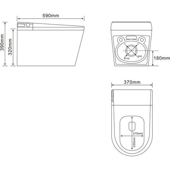 Электронный импульсный унитаз-биде Abber Bequem AC1119S с крышкой микролифт фото 13