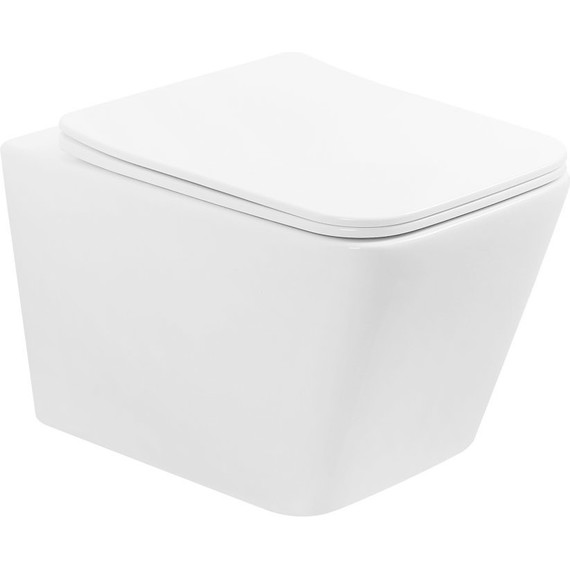 Унитаз подвесной безободковый Abber Rechteck AC1201T с тонкой крышкой микролифт (Система смыва торнадо) - 2 Унитаз подвесной безободковый Abber Rechteck AC1201T с тонкой крышкой микролифт (Система смыва торнадо) фото 2