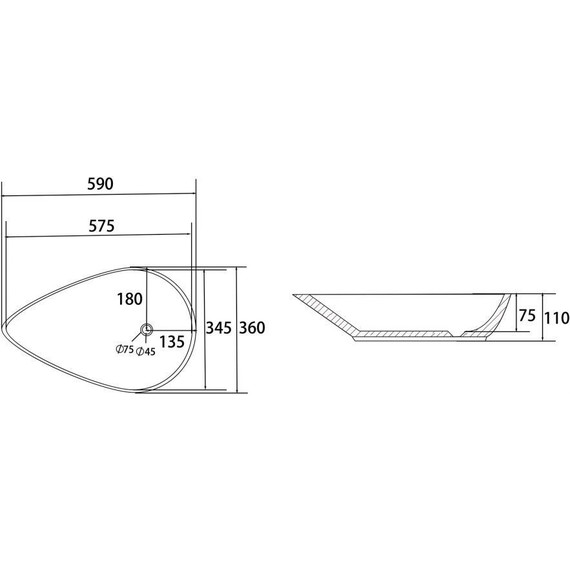 Раковина-чаша Abber Bequem 59 см AC2117 фото 6