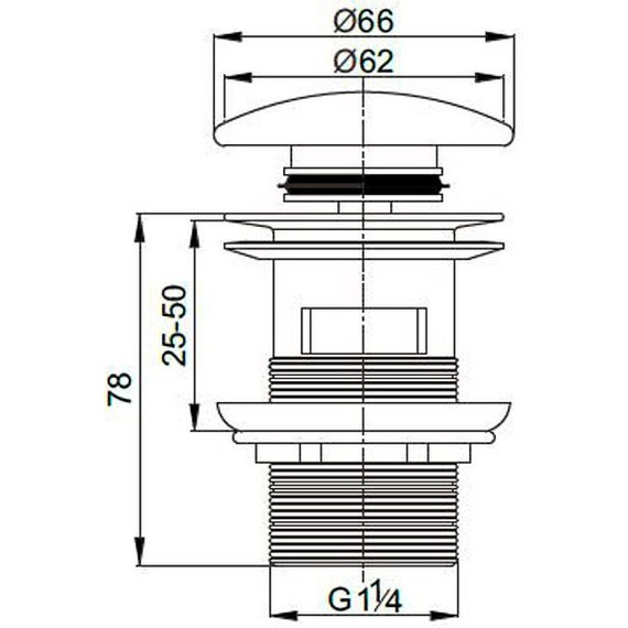Донный клапан Cezares CZR-SAT7-Bi, белый фото 2