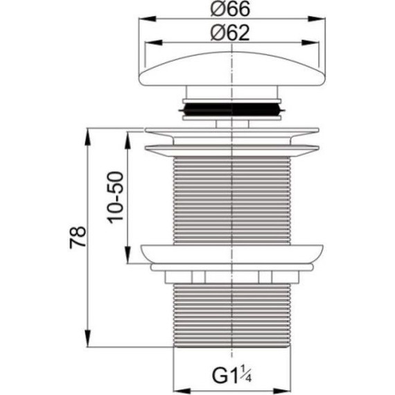 Донный клапан Cezares CZR-SC-Bi, белый глянцевый - 2 Донный клапан Cezares CZR-SC-Bi, белый глянцевый фото 2