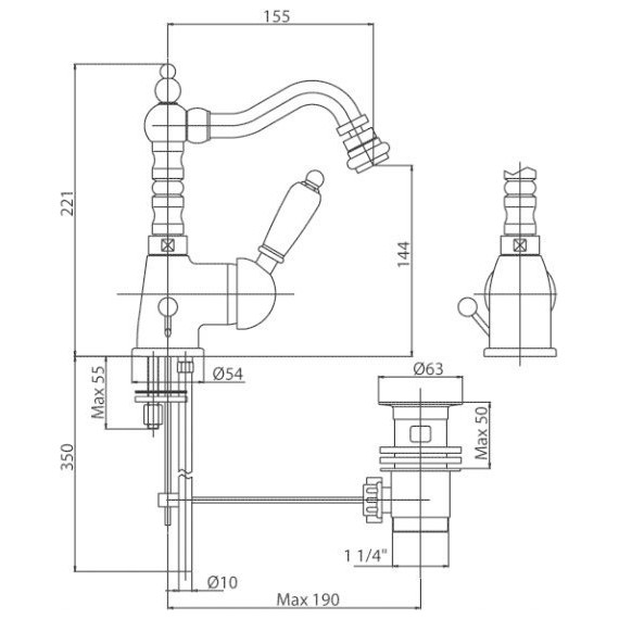 Смеситель для биде Cezares ELITE-BSM2-01-Bi - 2 Смеситель для биде Cezares ELITE-BSM2-01-Bi фото 2