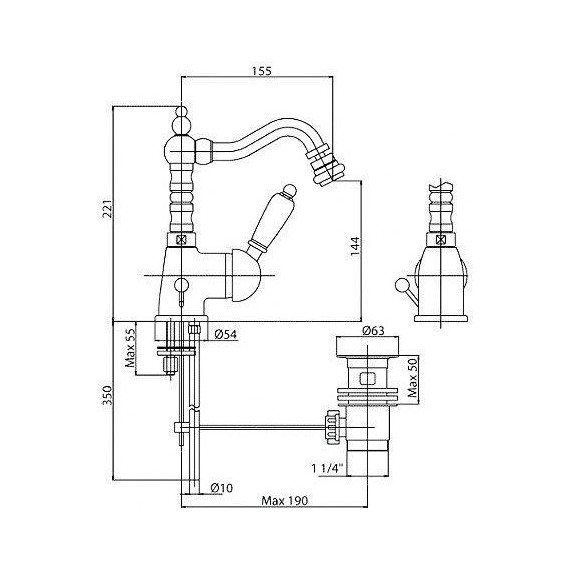 Смеситель для биде Cezares ELITE-BSM2-03-Bi, золото, Цвет производителя: золото - 2 Смеситель для биде Cezares ELITE-BSM2-03-Bi, золото, Цвет производителя: золото фото 2