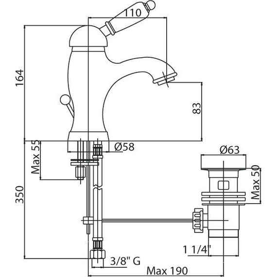Смеситель для раковины Cezares ELITE-LSM1-01-M фото 2