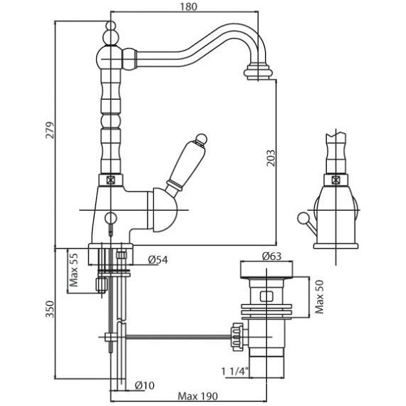 Смеситель для раковины Cezares ELITE-LSM2-03/24-Bi, золото, Цвет производителя: золото - 2 Смеситель для раковины Cezares ELITE-LSM2-03/24-Bi, золото, Цвет производителя: золото фото 2