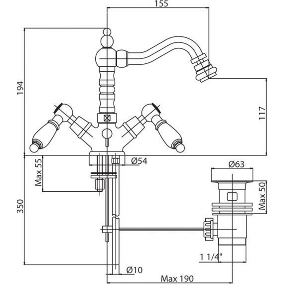 Смеситель для биде Cezares FIRST-BS2-03/24-Bi, золото фото 2