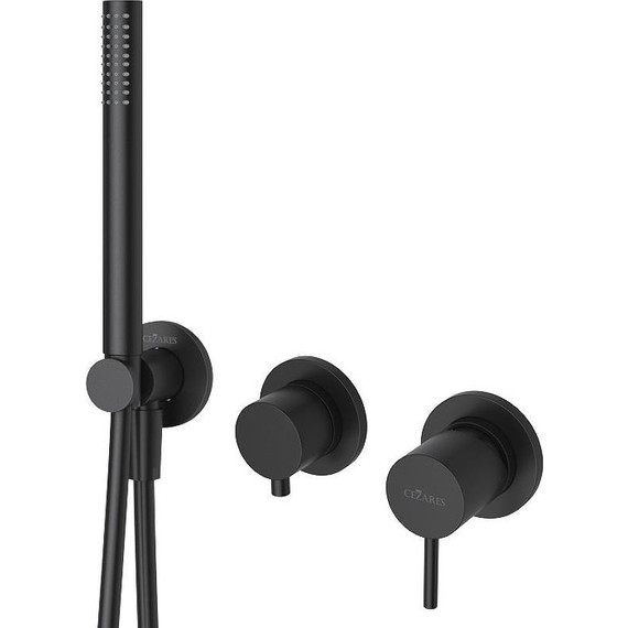 Смеситель для душа Cezares LEAF-DIM3-D-L-NOP, чёрный матовый, Цвет производителя: чёрный матовый фото 