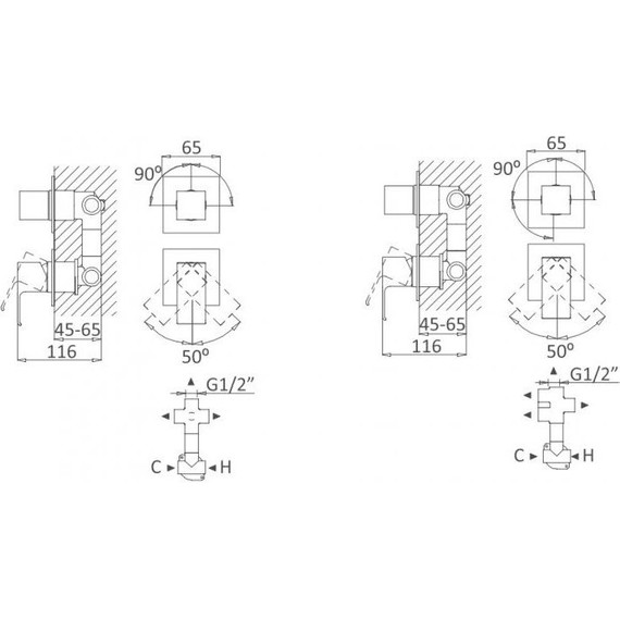 Смеситель для душа Cezares PORTA-VDIM4-M-01 - 2 Смеситель для душа Cezares PORTA-VDIM4-M-01 фото 2