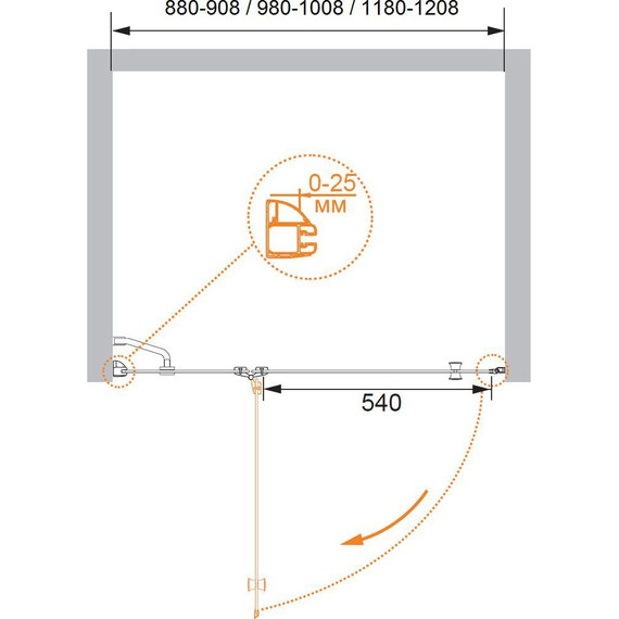 Душевая дверь Cezares 100 см VERONA-W-B-12-100-P-Cr-R, хром/прозрачное - 5 Душевая дверь Cezares 100 см VERONA-W-B-12-100-P-Cr-R, хром/прозрачное фото 5