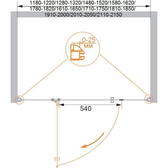 Душевая дверь Cezares 130 см VERONA-W-B-13-40+60/30-C-Cr, хром/прозрачное - 4 Душевая дверь Cezares 130 см VERONA-W-B-13-40+60/30-C-Cr, хром/прозрачное фото 4