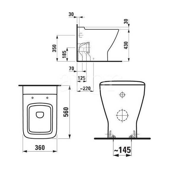 Унитаз приставной напольный Laufen Palace 8.2370.1.000.000.1 фото 3