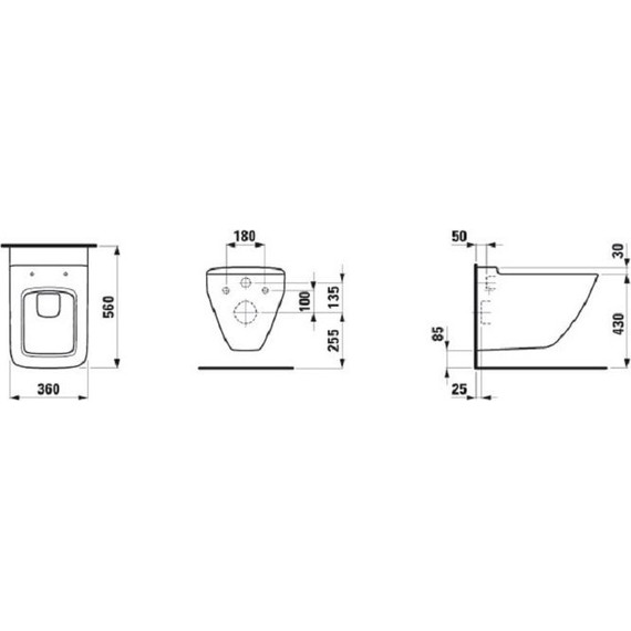 Унитаз подвесной безободковый Laufen Palace rimless 8.2070.6.000.000.1 фото 5