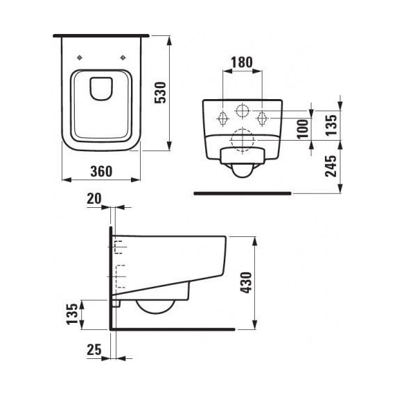 Унитаз подвесной безободковый Laufen Pro S rimlless 8.2096.2.000.000.1 - 6 Унитаз подвесной безободковый Laufen Pro S rimlless 8.2096.2.000.000.1 фото 6