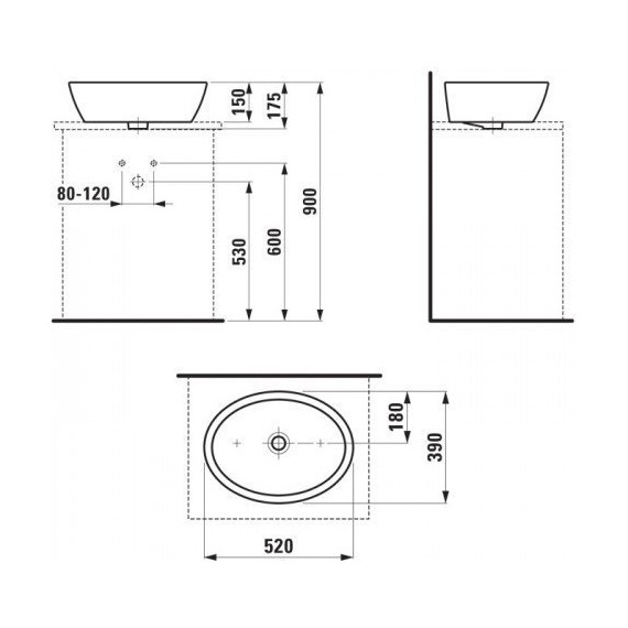 Раковина-чаша Laufen Pro 52 см 8.1296.4.000.109.1 - 4 Раковина-чаша Laufen Pro 52 см 8.1296.4.000.109.1 фото 4