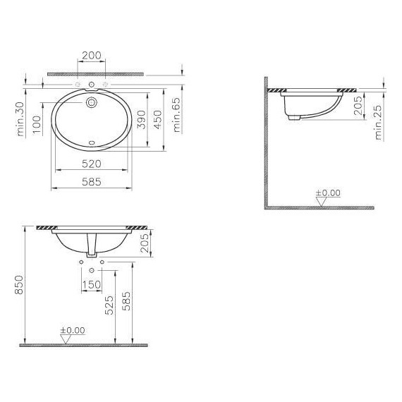 Раковина врезная под столешницу Vitra Arkitekt 52 см 6069B003-0012 - 3 Раковина врезная под столешницу Vitra Arkitekt 52 см 6069B003-0012 фото 3