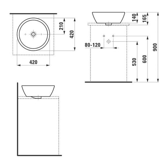 Раковина-чаша Laufen Pro 42 см 8.1296.2.000.109.1 - 4 Раковина-чаша Laufen Pro 42 см 8.1296.2.000.109.1 фото 4