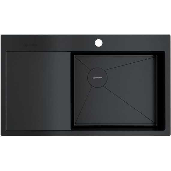 Кухонная мойка Omoikiri Akisame 86 Side GB-R 1.2 мм 4997044, графит, Цвет производителя: графит фото 