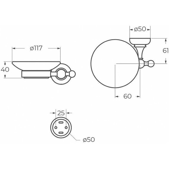 Мыльница Cezares Aphrodite APHRODITE-SODS-03/24-M, золото - 2 Мыльница Cezares Aphrodite APHRODITE-SODS-03/24-M, золото фото 2