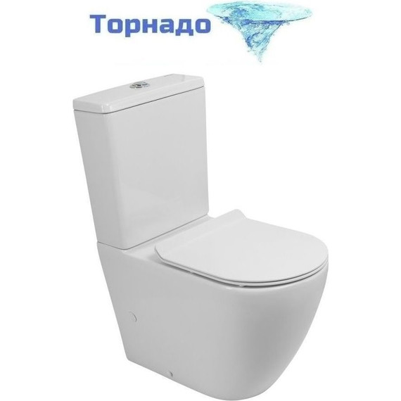 Унитаз-компакт безободковый BelBagno Sfera-tor BB2141CP-TOR (Система смыва торнадо) фото 