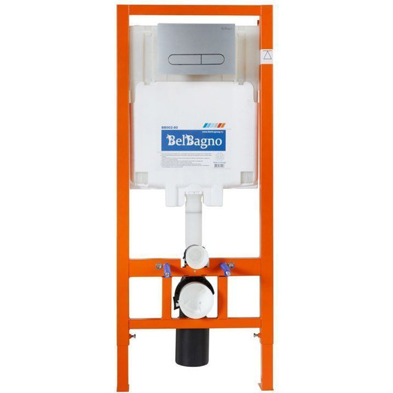 Инсталляция с подвесным безободковым унитазом BelBagno Acqua BB340CHR/BB2020SC/BB002-80/BB006-PR-CHROME.M (кнопка смыва хром матовый) - 5 Инсталляция с подвесным безободковым унитазом BelBagno Acqua BB340CHR/BB2020SC/BB002-80/BB006-PR-CHROME.M (кнопка смыва хром матовый) фото 5