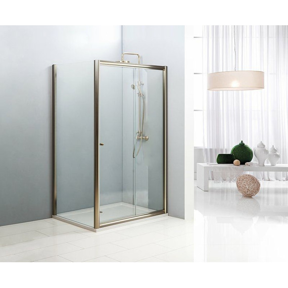 Душевое ограждение Cezares 140х90 см GIUBILEO-AH-1-140/90-SCORREVOLE-C-Br, бронза/прозрачное фото 2