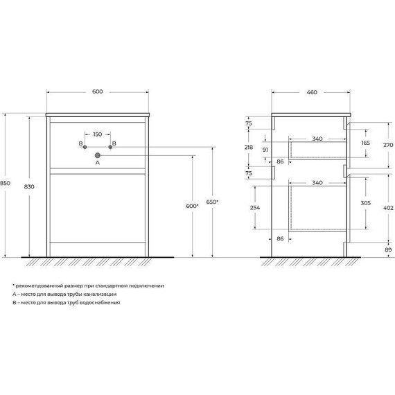 Тумба напольная с раковиной Cezares 60 см KRAFT-600-2C-PIA-BO (раковина BB1923-600) bianco opaco - 6 Тумба напольная с раковиной Cezares 60 см KRAFT-600-2C-PIA-BO (раковина BB1923-600) bianco opaco фото 6