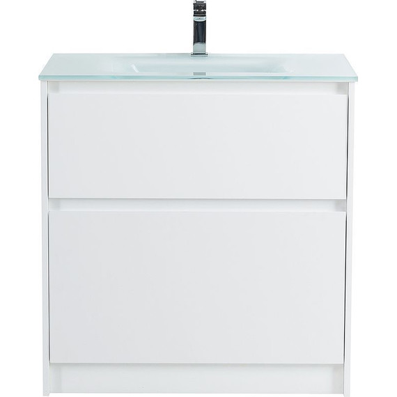 Тумба напольная с раковиной Cezares 80 см KRAFT-800-2C-PIA-BO (раковина BB810/465-LV-VTR-BL глянцевая) bianco opaco фото 