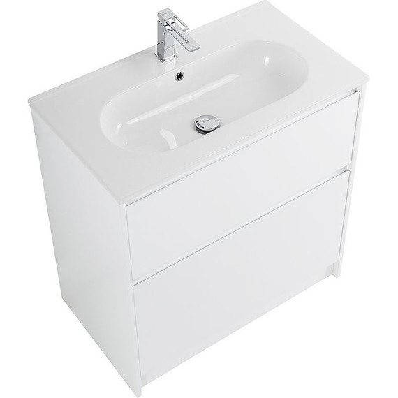 Тумба напольная с раковиной Cezares 80 см KRAFT-800-2C-PIA-BO (раковина LOV-800-LVB) bianco opaco фото 