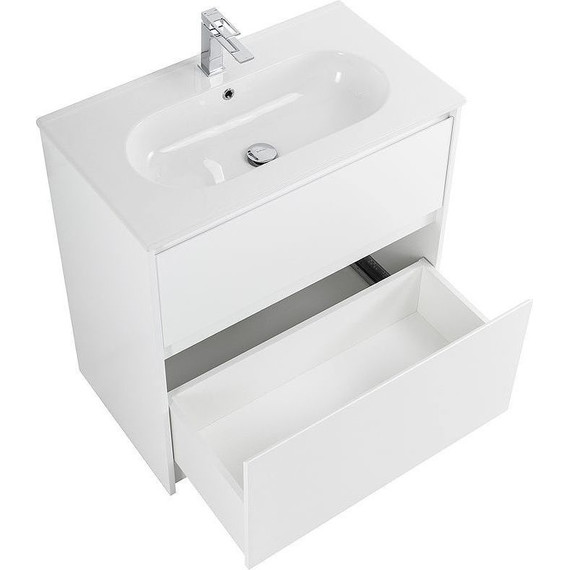 Тумба напольная с раковиной Cezares 80 см KRAFT-800-2C-PIA-BO (раковина LOV-800-LVB) bianco opaco фото 3