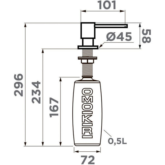 Дозатор для моющего средства OM-03 GR 4995046, leningrad grey фото 2