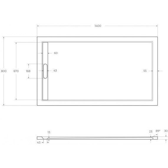 Мраморный поддон Cezares 140x80 см TRAY-AS-AH-140/80-30-W фото 2