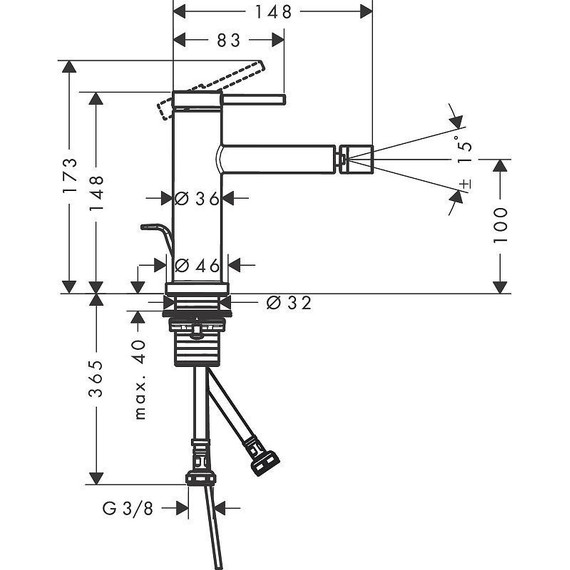 Смеситель для биде Hansgrohe Tecturis S 73201000 фото 3
